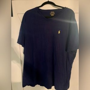 RALH LAUREN POLO MENS TEE size xxl. Royal blue with yellow logo. Gently worn